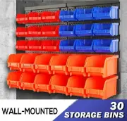 30 Bin Wall Mounted Storage Rack Shelf Organiser Nuts Bolts Garage Containers