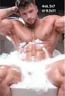 Handsome Man Taking a Bubble Bath Beefcake Gay Interest Photo Photograph #402