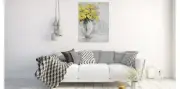 Yellow Flower in Vase Wall Arts - Hand Painted Still Life Canvas Oil