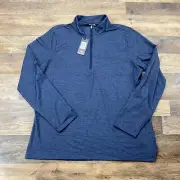 Travis Mathew Womens Medium Crestview 1/4 Zip Vintage Indigo Heath Long Sleeve