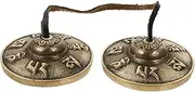 Vaguelly Meditation Cymbal Bell Gong Six Word Compact and Portable for Home Yoga and Office Use