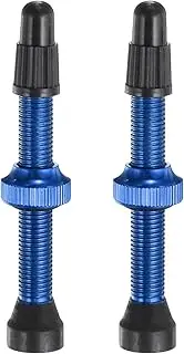 uxcell 2pcs Tubeless Valve Stems 44mm Aluminum Alloy Tubeless Valve Super Light No Leak Durable Valve Stem Caps Multiple Color & Size Fit Most Bicycle Tubeless Rims Pair, Blue