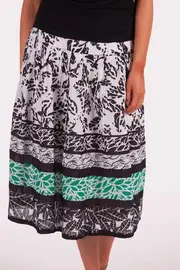 Mixed Leaf Print Skirt--ORI-6532