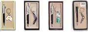 [Simply Homeware] Australian Souvenirs Pen and Keychain Set Keyring Bulk Aussie Gift Silver Map