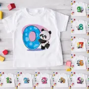 Toddler Boys Girls Summer Short Sleeve Panda Cartoon Prints T Shirts Tops