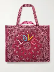[CALL IT BY YOUR NAME] CALL IT BY YOUR NAME - Cabas Maxi Embroidered Quilted Printed Cotton Tote Bag - Fuchsia - One size One size Pink