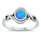 Ring Genuine Sterling Silver 925 Blue Lab Opal Jewelry Face Height 10 mm Size 10