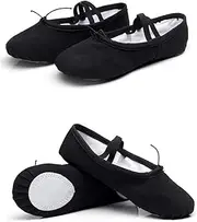 [OATIPHO] Comfortable Elastic Cord Ballet Shoes Suitable for Yoga Dance Anti-Slip Size 30 Black