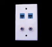 4 Port Ethernet Wall Plate 2 CAT6 2 F type 3G Coax Keystone Network Female