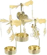 Metal Tea Light Candle Holder Rotating Feature Elegant Decorative Stand for Home for Valentine's Day and Wedding