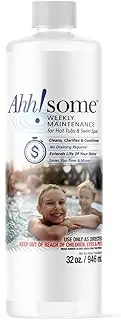 AhhSome Hot Tub, Swim Spa & Cold Plunge Weekly Maintenance 32 Ounces, 16-24 Weeks Supply, 3in1 Conditioner & Clarifier for Crystal-Clear Water, Perfect for Hot Tubs, Inflatable & Acrylic Spas