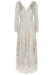 Needle & Thread Chandelier Sequin-embellished Tulle Gown - Silver - 8 (UK8 / S) 8 (UK8 / S)