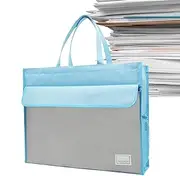 [Shxupjn] Document Bag - A3 File Pouch Storage Tote Bag with Handle,Waterproof Portable Oxford Briefcase with Zipper for Documents, Maps, News, Magazines