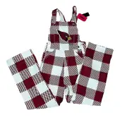 FOCO NFL Women's NFL Team Logo Bib Overalls Arizona Cardinals XS Plaid Red White