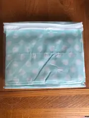Kute Kids Aqua White Polka Dot Flat Twin Bed Sheet New