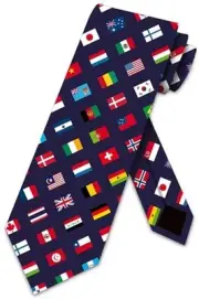 Three Rooker Flag Ties Mens World Flag Necktie