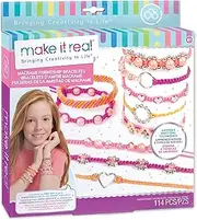 Make It Real - Macrame Friendship Bracelet Making Kit for Girls - Kids String Bracelet Making Kit - Friendship Bracelet Craft Kit w/ Thread, Beads & More - DIY Bracelet Kit for Girls 8-10-12-14