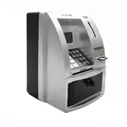 Smart ATM Piggy Bank for Money Mini Banknote Voice ATM Machine to Teach Children Money Management Silver