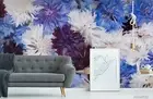 3D Blue Chrysanthemum Wallpaper Wall Murals Removable Wallpaper 107