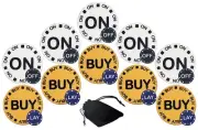 Premium Craps On Off & Buy Lay 2-Sided Ceramic Chip Lammer Buttons (10 Total)