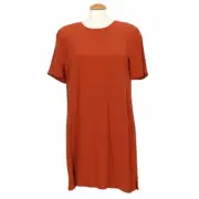 EILEEN FISHER Paprika Orange Tencel Viscose Crepe Shift Dress PM