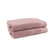 2pc Onkaparinga Avalon Premium Bath Sheets 90x167cm Cotton 550GSM Dusty Primrose