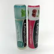 Chapstick Lot Of 2 Green Tea Mint Classic Cherry New And Sealed 0.15 OZ Tubes