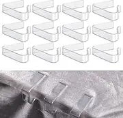 12pcs Plastic Tablecloth Clips, Transparent Picnic Tablecloth Clips for Outdoor Tables Large Table Cloth Holder Table Cover Clips for Christmas Home Wedding Party Indoor Outdoor Camping