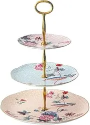 [Wedgwood] Cuckoo 3 Tiered Cake Stand, Multicolor, 36.2 x 27.8 x 30.6 cm