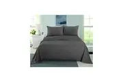 CASHMERE TOUCH FLANNEL SHEET SET SINGLE - KING CHARCOAL