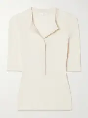 [A.L.C.] A.L.C. - Fisher Ribbed Cotton-blend Top - White - small small White