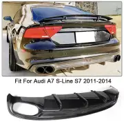 Fits for Audi A7 S-Line S7 2011-14 Carbon Fiber Rear Bumper Lip Diffuser Spoiler (for: Audi)