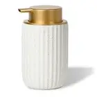 Speckled Matte White Ceramic Foam Soap Dispenser, 350ml Refillable Pump3380