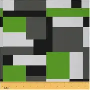 Retro Rustic Geometric Patchwork Fabric - Modern Farmhouse