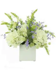 Creative Displays White Hydrangea, Pom Poms & Wildflower Floral Arrangement NoSize Green