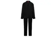 Hugo Womens/Ladies Satinoir All Over Logo Long Pyjama Set (Black) (6 UK)