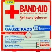 5 Pack Band-Aid Gauze Pads, Medium, 10 Ct