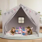 Kids Tent with Mat and Star Lights Playhouse for Kids Indoor Outdoor Play Tent for Toddlers 3 4 5 6 Year Olds
