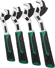 Adjustable Wrench 4 Pc, 6/8/10/12 Inch(12-30mm), Self-Adjusting Quick Wrench, for Car,Bicycle,Plumbing Repairs