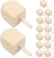 15pcs Hand Painted Craft Unfinished Wooden Dreidels DIY Hanukkah Decorations 4.15cm Spinning Tops