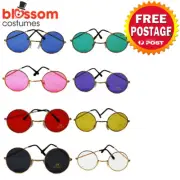 AC395 Hippie Round Glasses Sunglasses Retro Costume Hippy 60's 70's John Lennon