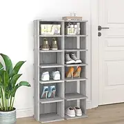 Shoe Cabinets 2 pcs Concrete Grey 27.5x27x102 cm,Shoe Storage Organiser,Cupboard Storage Footwear Stand Rack,Home Hallway Furniture(Grey Sonoma)