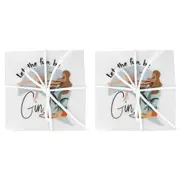 2x 4pc Urban Let The Fun Be Gin 10cm Coasters Mug/Cup Table Protector Mat Set