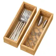 Bambloom Bamboo Kitchen Drawer Organizer Stackable Silverware Tray Utensil Or...