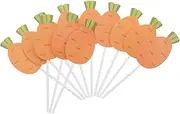 GREENADSCAPE 24pcs Easter Carrot Cupcake Picks Cake Decoration Toer Carrot Theme Decorations for Easter Party