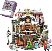 [LOZ] Mini Bricks 1054 Christmas Coffee Shop Building Blocks Kit, 2506PCS/MOC Modular House Model Building Set, Merry Christmas Toy Gifts Present for Adults 6+ Kids Boys Girls-Not Compatible with Lego