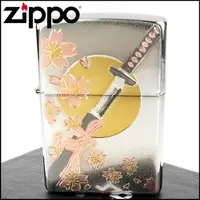 在飛比找PChome24h購物優惠-【ZIPPO】日系~傳統藝術-武士刀圖案電鑄板貼片加工打火機