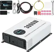 OUBOINVER Power Inverter 3000 Watt Pure Sine Wave Inverter DC 12V to AC 240V Converter for RV,Truck,Home,Off Grid Solar Inverter with Wireless Remote Control LCD Display 2 AC Outlets