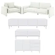 Celyn Sofa Set and Jayleen Living Room Package - Cream