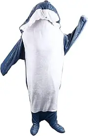 Hooded Blanket, Loose Fit Wearable Cozy Soft Flannel Cute Cartoon Hoodie Sleeping Bag for Home Wear (L 7.5 X 4.3in)